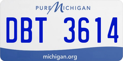 MI license plate DBT3614