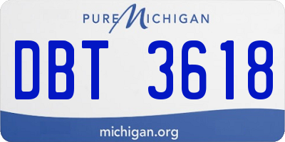 MI license plate DBT3618