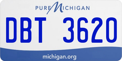 MI license plate DBT3620