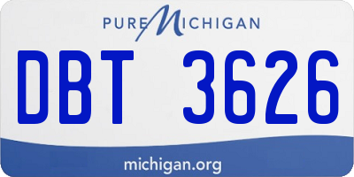 MI license plate DBT3626