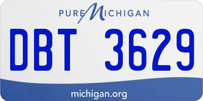 MI license plate DBT3629