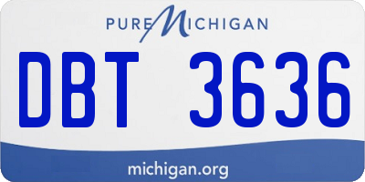 MI license plate DBT3636