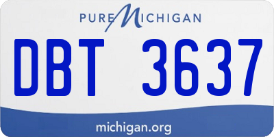 MI license plate DBT3637