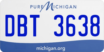 MI license plate DBT3638