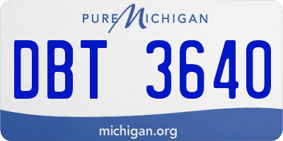 MI license plate DBT3640