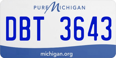 MI license plate DBT3643