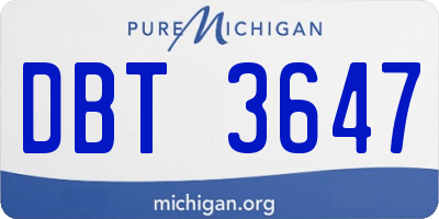 MI license plate DBT3647