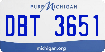 MI license plate DBT3651