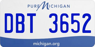 MI license plate DBT3652