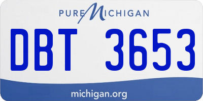 MI license plate DBT3653