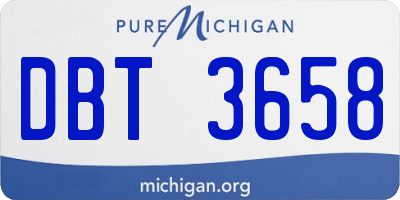 MI license plate DBT3658