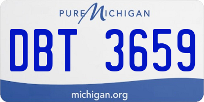 MI license plate DBT3659