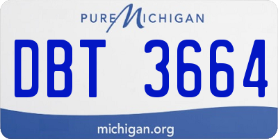 MI license plate DBT3664