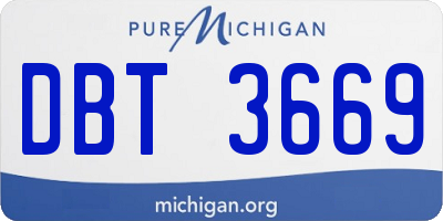 MI license plate DBT3669