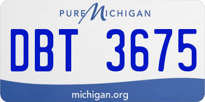 MI license plate DBT3675
