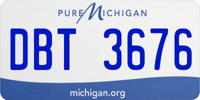 MI license plate DBT3676