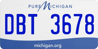 MI license plate DBT3678