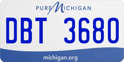 MI license plate DBT3680