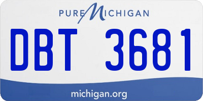 MI license plate DBT3681