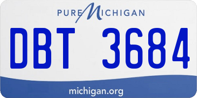 MI license plate DBT3684
