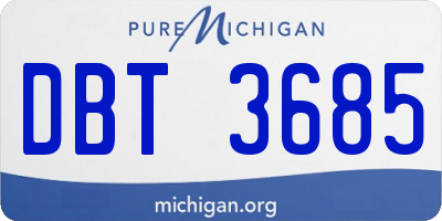 MI license plate DBT3685