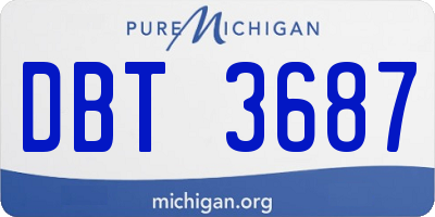 MI license plate DBT3687