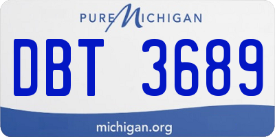 MI license plate DBT3689