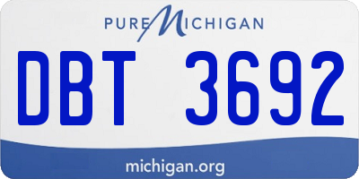 MI license plate DBT3692