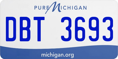 MI license plate DBT3693