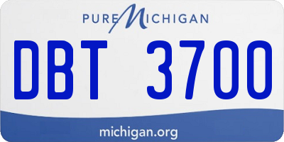 MI license plate DBT3700