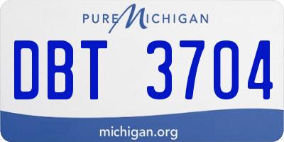 MI license plate DBT3704
