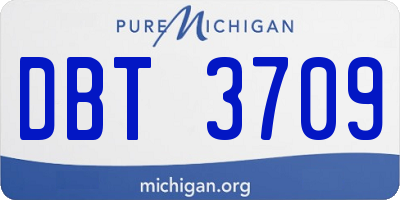 MI license plate DBT3709