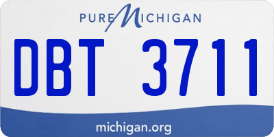 MI license plate DBT3711
