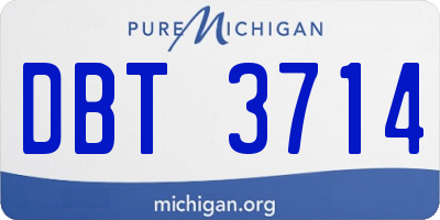 MI license plate DBT3714