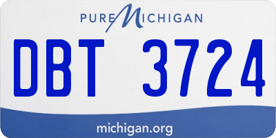 MI license plate DBT3724
