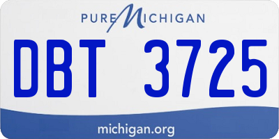 MI license plate DBT3725
