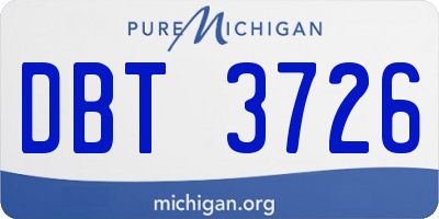 MI license plate DBT3726