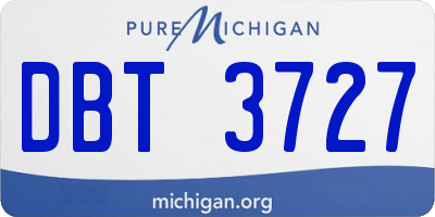MI license plate DBT3727