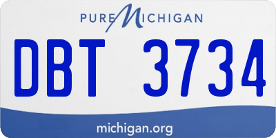 MI license plate DBT3734
