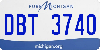 MI license plate DBT3740