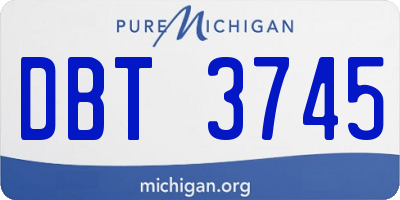 MI license plate DBT3745