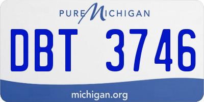MI license plate DBT3746
