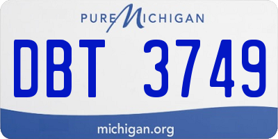 MI license plate DBT3749