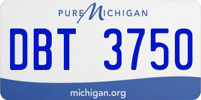 MI license plate DBT3750