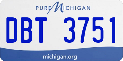 MI license plate DBT3751