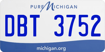 MI license plate DBT3752
