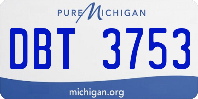 MI license plate DBT3753