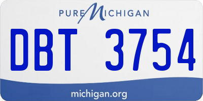 MI license plate DBT3754