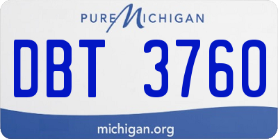 MI license plate DBT3760