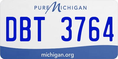 MI license plate DBT3764